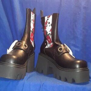 SKULLDUGARY PLATFORM ANKLE BOOTS FAST SHIPPING